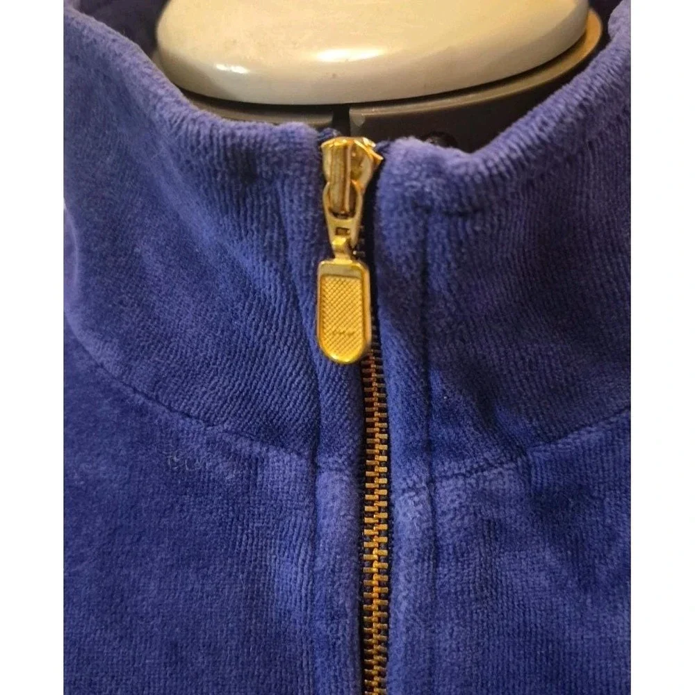 Norsport 90's Vintage Royal Blue Velour Track Jacket Women's Medium‎